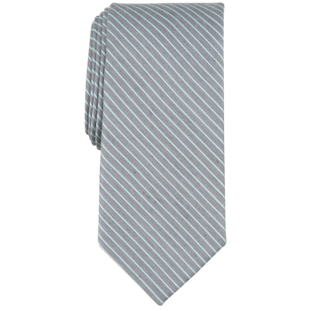 Perry Ellis Men Pollard Stripe Tie Silver